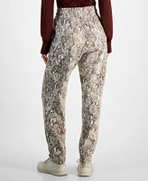 Id Ideology Women's Animal-Print Fleece Pull-On Jogger Sweatpants, Created for Macy's