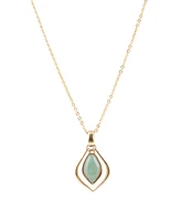 Barse Melita Genuine Green Aventurine Teardrop Pendant Necklace