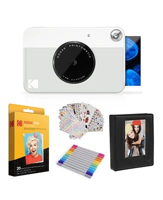 Kodak Printomatic Instant Print Camera Gift Bundle w/Zink Photo Paper & More