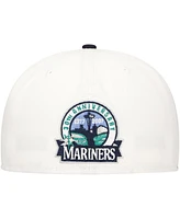 New Era Men's White/Navy Seattle Mariners Major Sidepatch 59FIFTY Fitted Hat