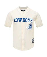 Pro Standard Men's Cream Dallas Cowboys Retro Classic Mesh Button-Up Shirt