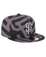 New Era Men's Black San Francisco Giants Logo Fracture 59FIFTY Fitted Hat