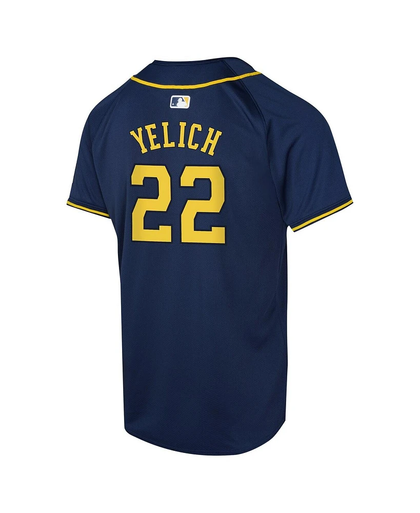 Nike Big Boys and Girls Christian Yelich Navy Milwaukee Brewers Alternate Limited Player Jersey