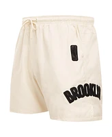 Pro Standard Men's Cream Brooklyn Nets Triple Tonal Woven Shorts