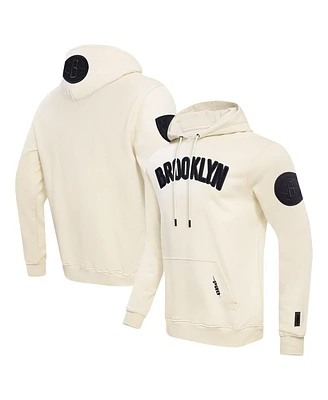 Pro Standard Men's Cream Brooklyn Nets Triple Tonal Dk Pullover Hoodie