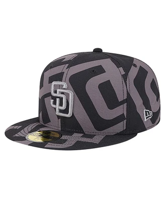 New Era Men's Black San Diego Padres Logo Fracture 59FIFTY Fitted Hat