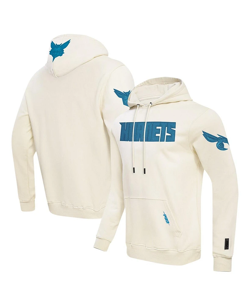 Pro Standard Men's Cream Charlotte Hornets Triple Tonal Dk Pullover Hoodie