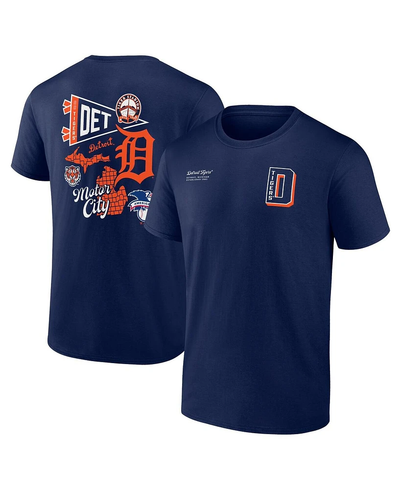 Fanatics Men's Navy Detroit Tigers Split Zone T-Shirt