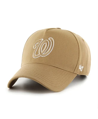 47 Brand Men's Khaki Washington Nationals Ballpark Mvp A-Frame Adjustable Hat