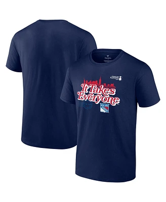 Fanatics Men's Navy New York Rangers 2024 Stanley Cup Playoffs Slogan T-Shirt