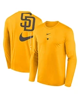 Nike Men's Gold San Diego Padres Large Swoosh Back Legend Performance T-Shirt