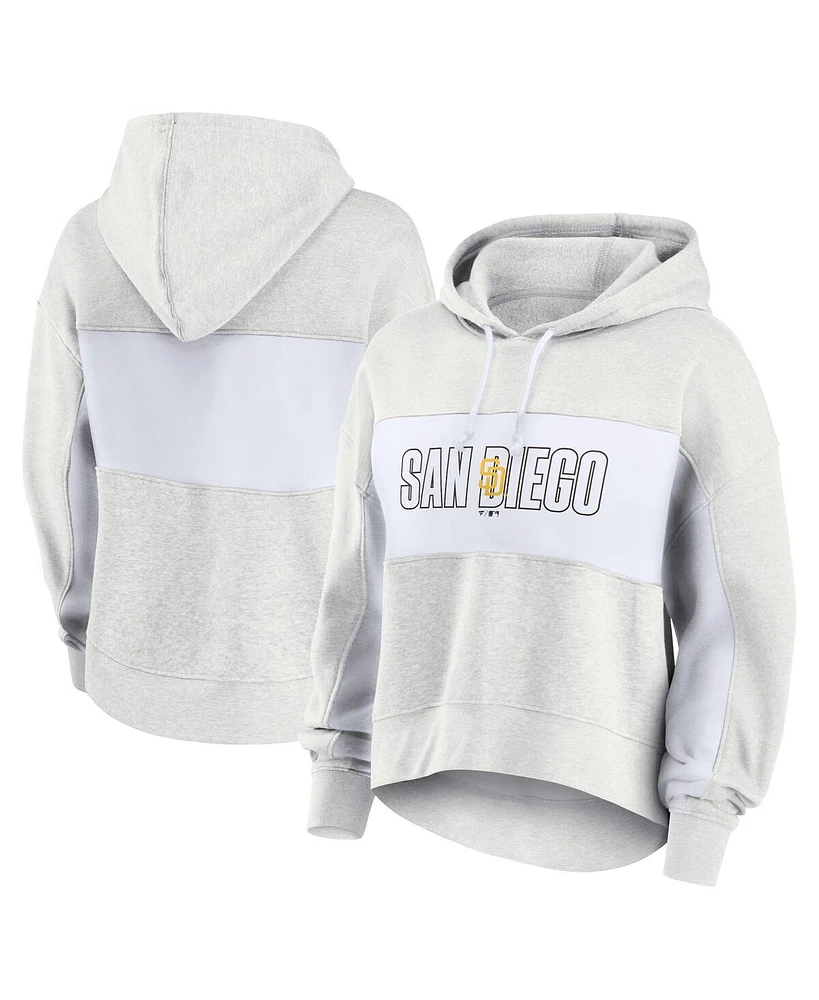 Fanatics Women's Oatmeal San Diego Padres Up For It Fleece Pullover Hoodie