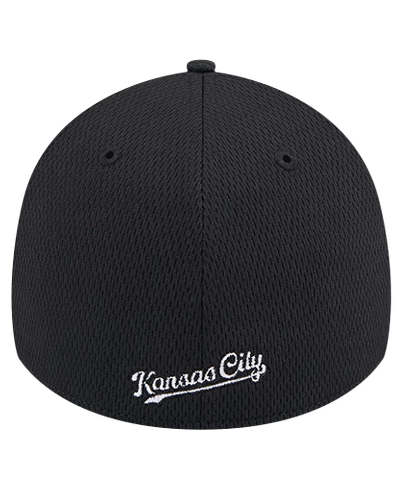 New Era Men's Black Kansas City Royals Active Dash Mark 39THIRTY Flex Hat