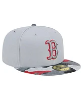 New Era Men's Gray Boston Red Sox Active Team Camo 59FIFTY Fitted Hat