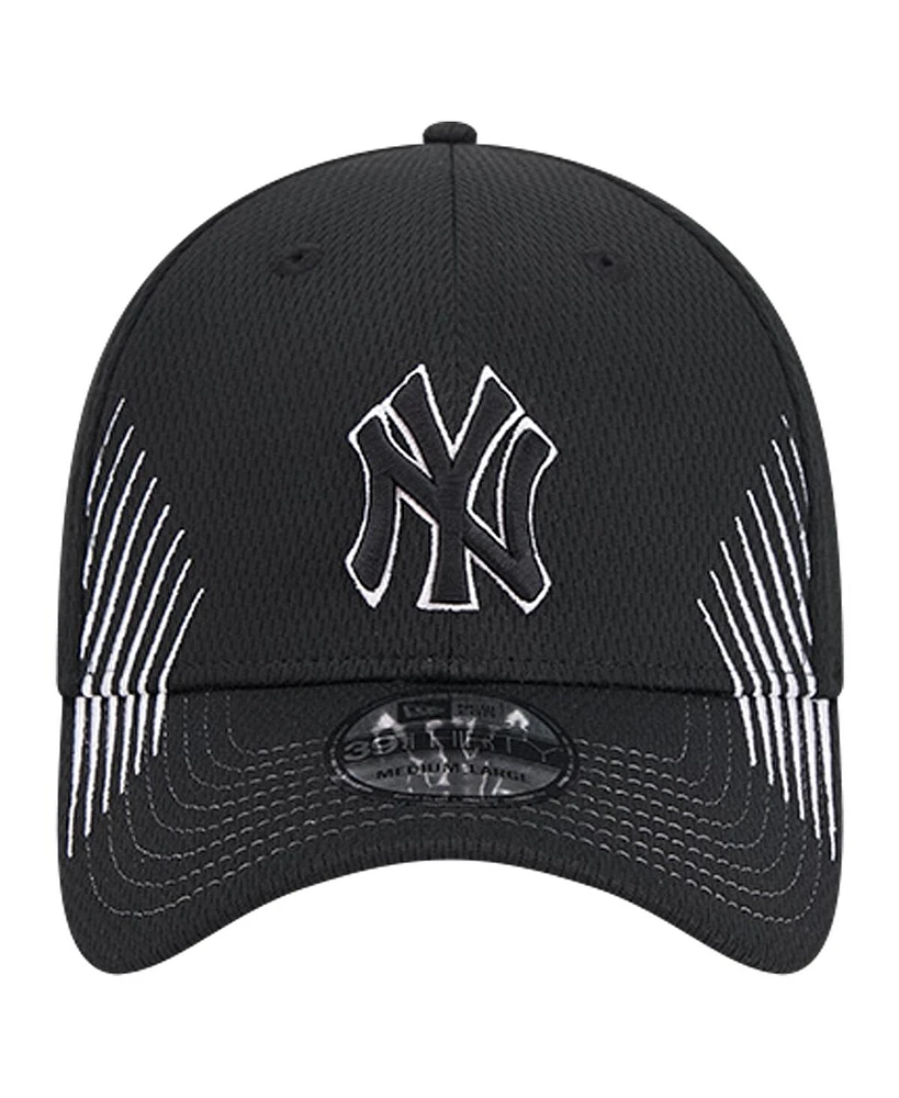 New Era Men's Black York Yankees Active Dash Mark 39THIRTY Flex Hat