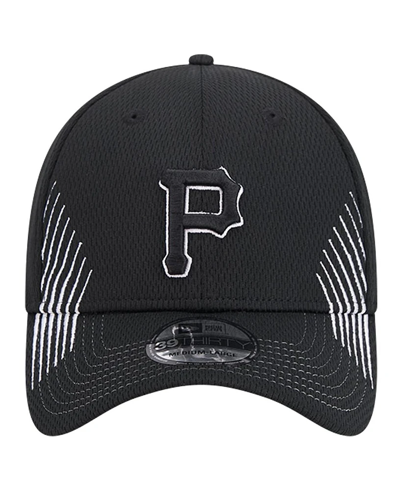 New Era Men's Black Pittsburgh Pirates Active Dash Mark 39THIRTY Flex Hat