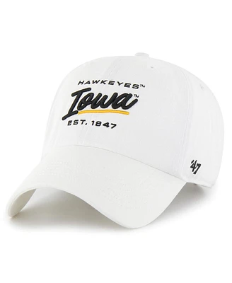 47 Brand Women's White Iowa Hawkeyes Sidney Clean Up Adjustable Hat