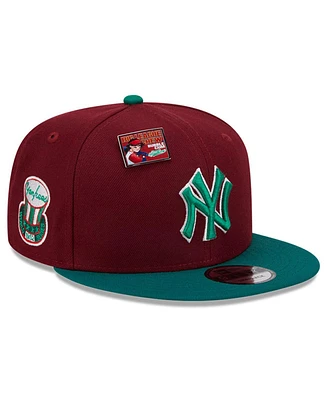 New Era Men's Cardinal/Green New York Yankees Strawberry Big League Chew Flavor Pack 9FIFTY Snapback Hat