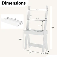 Ladder Shelf Desk Bookcase with Countertop, Drawer & 2 Shelves Bookshelf