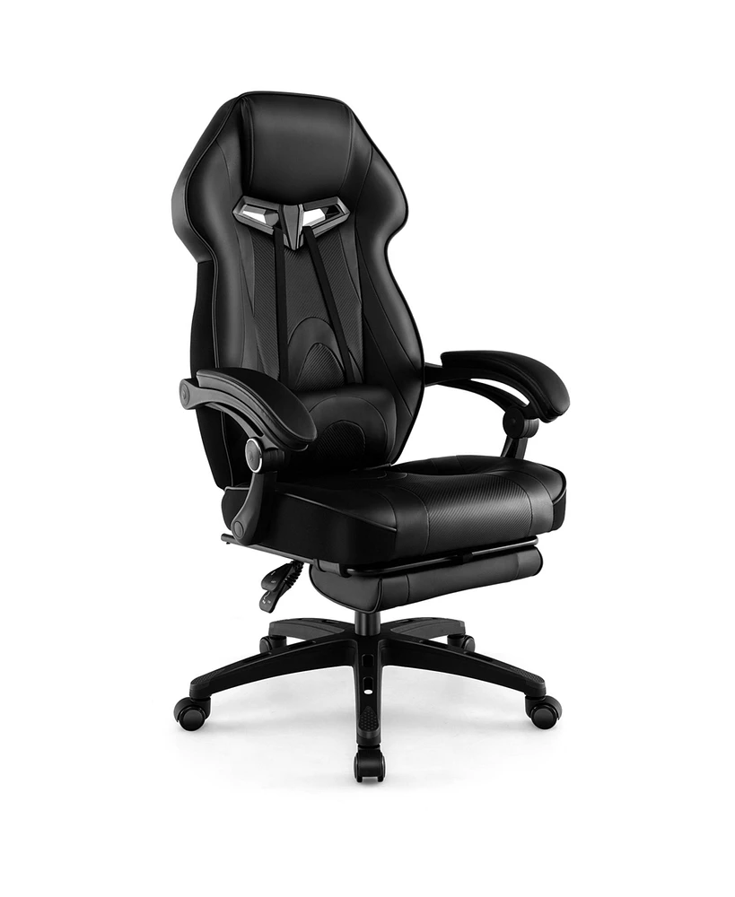 Costway Adjustable E-Sports Racing Style Chair with Padded Headrest, Lumbar Support