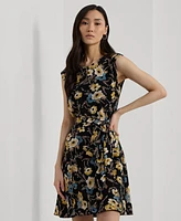 Lauren Ralph Women's Floral Bubble Crepe Cap-Sleeve Dress