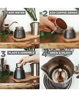 Grosche Milano Steel Cafe Bliss: Moka Pot Frother Duo