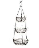 Rsvp International Chicken Wire 3 Tier Bronze Hanging Basket