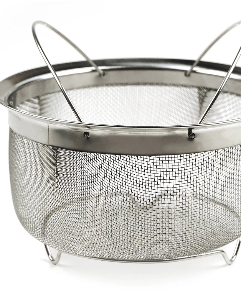 Rsvp International Endurance Stainless Steel 3 Quart Mesh Basket With Folding Handles