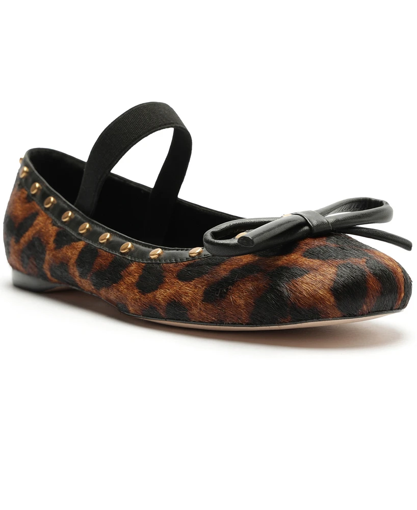 Arezzo Women's Elis Studded Leopard Ballet Flats