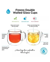 Grosche Ultimate-Infusion Pour Share Set:Bali Water Infuser Pitcher with 2 Sets of Fresno Glass Mugs