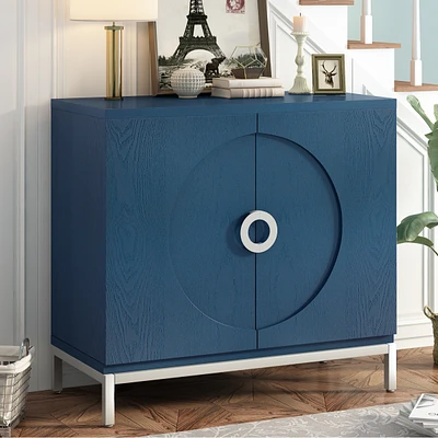 Streamdale Furniture Wooden and Metal Accent Cabinet (Navy)