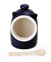 Rsvp International Stoneware 2 Piece 6 Ounce Matte Salt Pig and Spoon Set