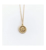 sanctuaire Saint Christopher Medallion Coin Necklace Gold