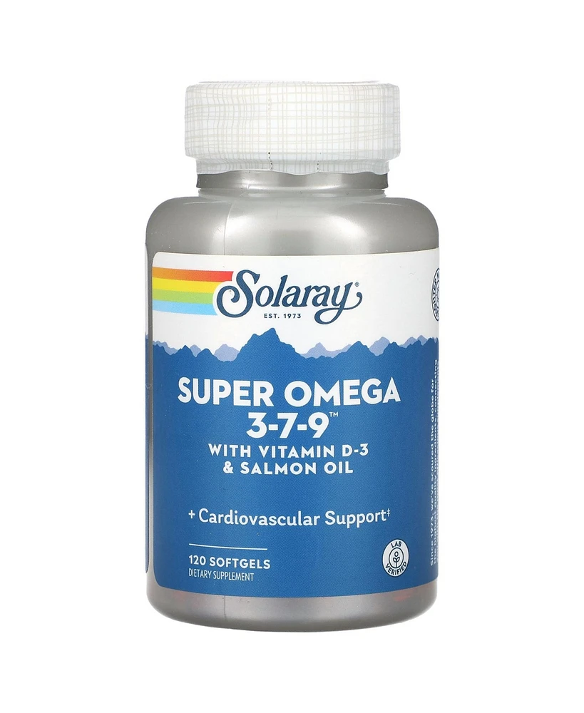 Solaray Super Omega 3-7-9 with Vitamin D-3 & Salmon Oil - 120 Softgels