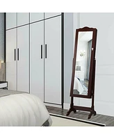 Sugift 14 Led Jewelry Armoire Cabinet with Full Length Mirror and 4 Tilting Angles