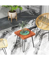 1 Pc Square End Table Accent Side Table Reclaimed Teak Wood Plant Stand
