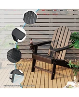 Costway Patio Adirondack Chair Weather Resistant Garden Deck W/Cup Holder