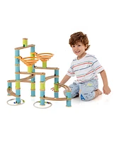 Costway Wooden Marble Run Construction 162PCS Stem Educational Learning Toys for Kid