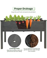 Wooden Raised Vegetable Garden Bed Elevated Grow Vegetable Planter