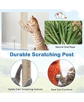 Costway Ocean-themed Cat Tree with Sisal Covered Scratching Posts Hanging Interactive Toys