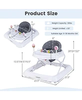 Costway Toddler Foldable Baby Activity Walker with Adjustable Height& Detachable Seat Cushion