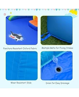 Costway Inflatable Bounce House Water Splash Pool Dual Slide Climbing Wall