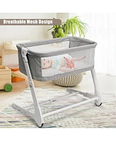 Baby Side Bassinet Bedside Sleeper Washable Mattress Height Adjustable