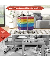 12-Drawer Rolling Storage Cart with 2 Sizes Plastic Drawers