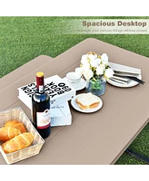 Gymax Picnic Table Camping Bench Set Backyard Garden Patio Dining Party