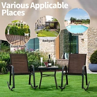 Costway 2pcs Patio Rocking Chair Heavy-Duty Metal Rocker Outdoor Anti-Slip