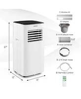 Costway 6000 Btu (9000 Btu Ashar) Portable Air Conditioner 3-in-1 Ac Unit with Cool Dehum Fan Sleep Mode