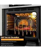 Costway 24'' Single Wall Oven 2.47Cu.ft Built-in Electric Oven 2300W w/ 5 Cooking Modes