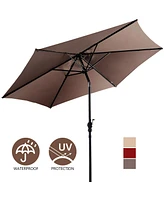 Costway 10FT Patio Umbrella 6 Ribs Market Steel Tilt W/ Crank Outdoor Garden