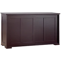 Costway Kitchen Storage Cabinet Sideboard Buffet Cupboard Wood Sliding Door Pantry Brown
